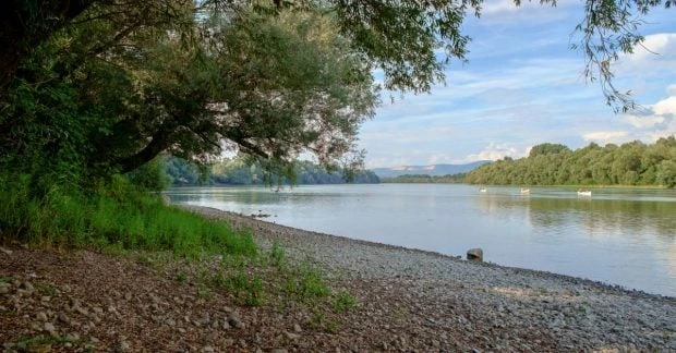 На Дунаї зняли рідкісний водяний вихор під час обміління річки